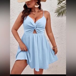 2X baby blue dress